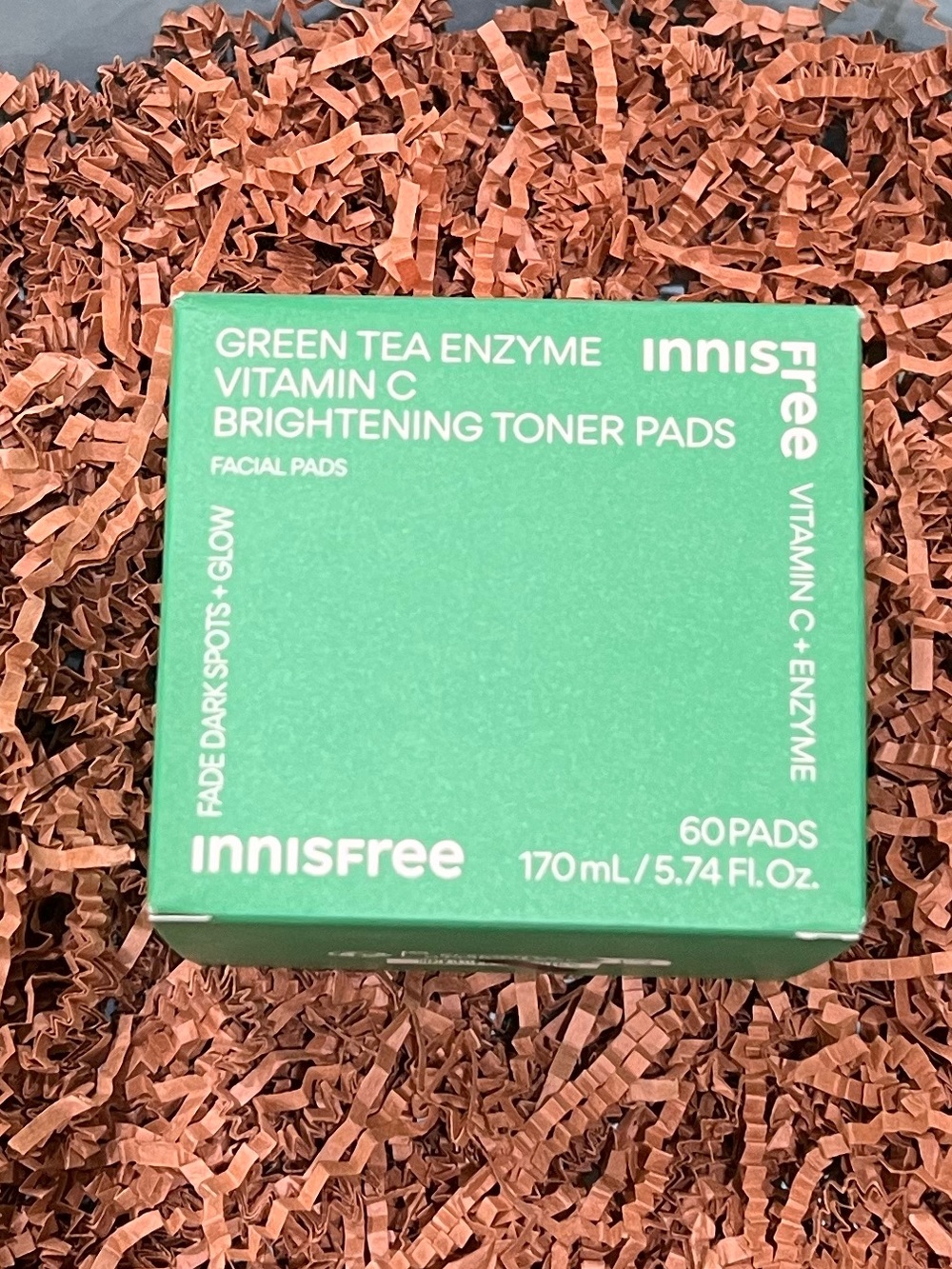 New Full Size Innisfree Green Tea Enzyme Vitamin C Brightening Toner Pads